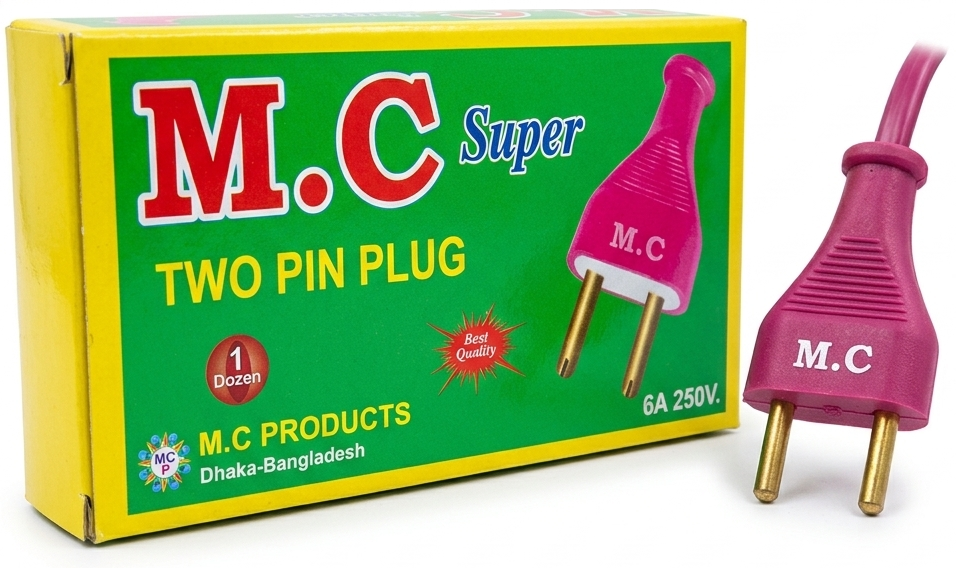 M.C Super Flexible Two Pin Plug