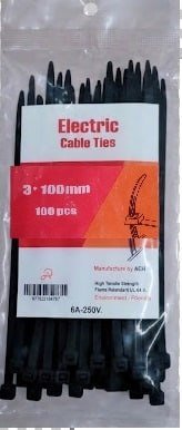 Electric Cable Tie Black 100mm