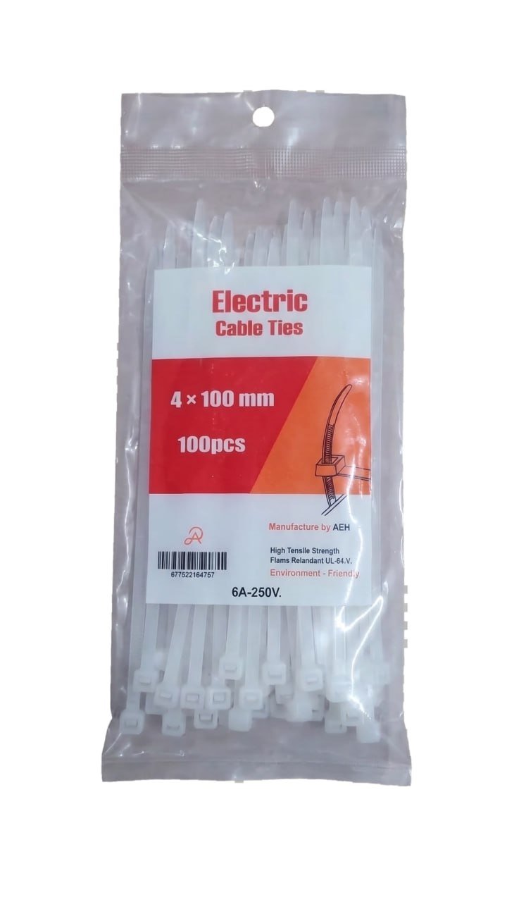 Electric Cable Tie White 100mm