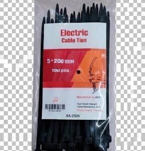 Electric Cable Tie Black 200mm