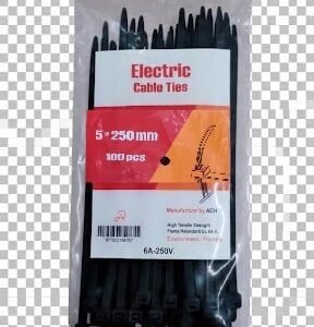 Electric Cable Tie Black 250mm
