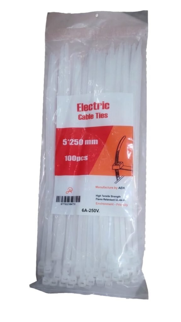 Electric Cable Tie White 250mm