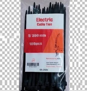 Electric Cable Tie Black 300mm